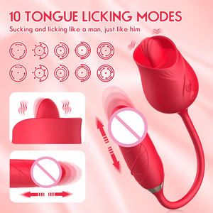 Vibrator in Rosenform mit Zungenfunktion für Frauen, Sexspielzeug, Rose Vibrator, Sexspielzeug für Frauen, Sexy Pour Femme - Product Image 3