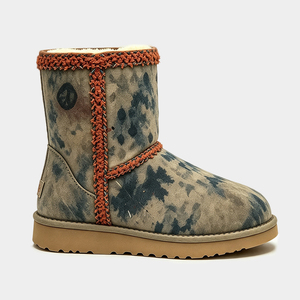 Bottes d'<span class=keywords><strong>hiver</strong></span> classiques mi-mollet personnalisées, doublées de fausse fourrure de mouton, avec bordure à franges rouges, chaudes et moelleuses, <span class=keywords><strong>pour</strong></span> femmes et hommes - Product Image 2
