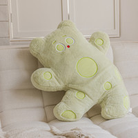 Coussin en peluche ours abstrait mignon, poupée ours en peluche douce, coussin de canapé en peluche pour la décoration de chambre et de maison