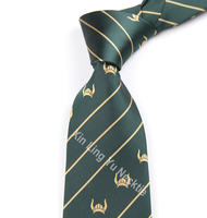 Corbatas Personalizadas con Logotipo, Diseño Personalizado, Corbatas con Logotipos Personalizados en Verde y Dorado, Corbatas de Marca Privada para Empresas y Clubes