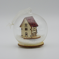 Dôme de Noël en verre personnalisé boules rondes avec lumière LED Mini décoration de Noël de table en verre pour maison avec lumières LED