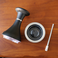 Chicha électronique de luxe rechargeable en acier inoxydable, kit complet avec écran tactile LED, chicha électrique chauffée sans charbon