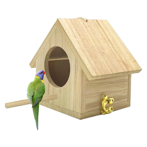 Houten Vogelhuisjes Met Acryl Lanyard Buiten Hangende Vink Bluebird Kardinalen Vogelhuisje - Product Image 1