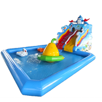 Parc aquatique gonflable pour enfants avec toboggan, grande piscine à structure, équipement d'obstacles, château gonflable requin - Fabricant