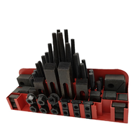 Kit de serrage combiné en acier de 58 pièces pour machine à fraiser, ensemble de fixation pour plaque de pressage à rainure en T avec finition oxyde noir
