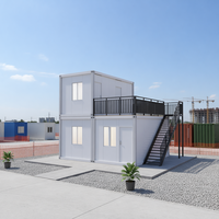 Maison conteneur avec câbles et tuyaux préinstallés pour une utilisation complète, idéale pour les chantiers de construction, les logements du personnel, les bureaux temporaires