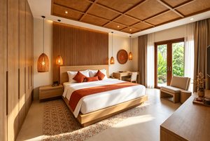 Progetto Arredamento FF&E per Hotel e Resort TOPOHUT: Base Letto King in Legno, Armadio a 6 Ante, Scrivania, Sedia - Suite Direttamente dalla Fabbrica - Product Image 5