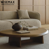 WISEMAX FURNITURE Table basse de salon en bois massif de style nordique Wabi-sabi simple pour hôtel, café, maison, villa