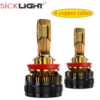 Lampu Led 4575 CSP 50000LM 300W Canbus, bola lampu depan Led empat tabung tembaga putih HB3 9005 HB4 9006 H1 H11 untuk mobil