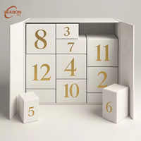Boîte en carton rigide magnétique personnalisée pour calendrier de l'avent de Noël de 12 jours, emballage pour bonbons, cosmétiques, bijoux, cadeaux portables