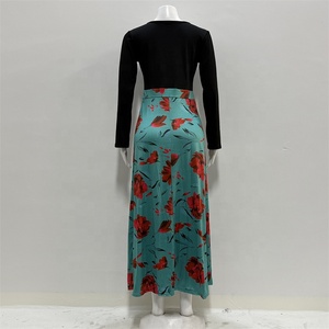 Nuovo Abito Estivo da Donna alla Moda, Vestito Lungo con Stampa Floreale, Vita Alta, Lavabile, Manica Corta, Taglie Plus - Product Image 3
