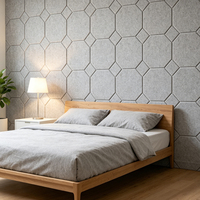Panneaux muraux en placage insonorisants, ignifuges, écologiques, autocollants, modernes, 100% fibre de polyester, 9 mm, salon, chambre à coucher