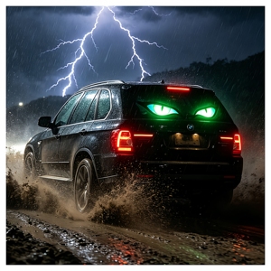 Adesivo per Auto Occhio del Diavolo per Lunotto Posteriore. Alta Luminosità. Il tuo portafortuna contro l'energia negativa. Ti mantiene al sicuro e benedetto sulla strada - Product Image 1