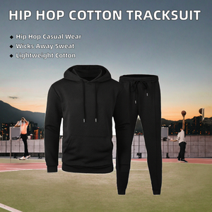 Conjunto Deportivo de Invierno Personalizado Estilo Hip Hop, Transpirable, con Capucha, de Algodón para Hombre, 2 Piezas, Pantalones y Sudadera con Capucha, Casual, Ecológico - Product Image 2