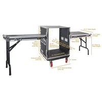 Fabricant chinois Support OEM Aluminium pro 14U vol spatial DJ Rack Road Case avec table de travail