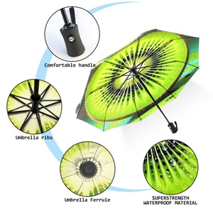 Collapsible Waterproof Canopy Manual Three-Fold Iron Frame Auto Close Portable <b>Umbrella</b> for Travel - Product Image 2