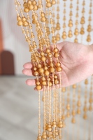 Paravent décoratif élégant en acrylique ambré en forme de gourde, avec perles, porte-bonheur, pour séparation de pièce ou de porte d'entrée