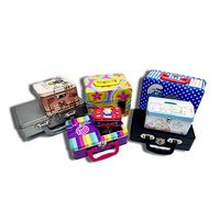 Boîtes miniatures en fer blanc multi-motifs pour le rangement de savon liquide et de tampons – Contenants pour soins personnels et décoration