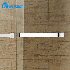 Precio al por mayor enmarcado de acero inoxidable de vidrio templado de esquina de ducha de doble puerta corredera cuarto de baño - Product Image 4