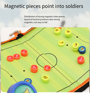 Planche tactique de stratégie de football avec fermeture à glissière et stylo Tableau magnétique de football pliable Planche d'entraînement de football portable pour <span class=keywords><strong>futsal</strong></span> - Product Image 6