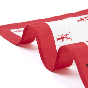 منديل مطبوع حريري فقط للمتعة نمط الحيوان مع إعادة تدوير الحدود الحمراء مربع جيب ناعم للرجال - Product Image 3