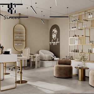 Modern European Style Large Full Length Barber Salon Furniture <b>Makeup</b> Hairdressing <b>LED</b> Beauty Salon <b>Mirror</b> Station Table - Product Image 4
