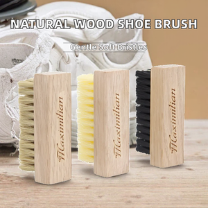 Brosse de nettoyage de chaussures <span class=keywords><strong>Klear</strong></span> en poils naturels PP avec manche en bois - Écologique, multifonctionnelle, légère - Product Image 2