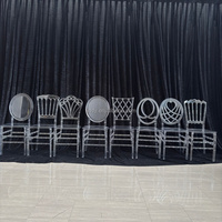 Chaises de mariage en résine acrylique transparente de style Chiavari, vente en gros de chaises transparentes pour la décoration d'événements de mariage
