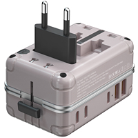 Adaptor perjalanan Universal Desain koper kreatif baru EU US UK AUS Plug semua dalam satu GaN PD 35W Adaptor perjalanan pengisian daya Cepat