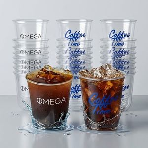 Wholesale Custom Logo Printed 90mm 95mm 10 12 16oz BPA Free U Shaped Clear Bubble Milk Tea Disposable PET <b>Plastic</b> <b>Cup</b> with Lid - Product Image 4