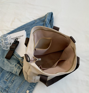 Bolsa de compras de lona de color sólido, ecológica, de gran capacidad, con logotipo personalizado, de un solo hombro y bandolera. - Product Image 5