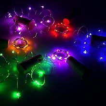 Guirlande lumineuse LED multicolore pour bouchon de bouteille, alimentée par piles, fil de cuivre flexible, pour mariage, fête, bar, décoration intérieure - Product Image 5