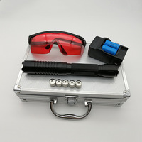 Pointeur laser bleu alimenté par batterie B009, aide au positionnement laser, boîtier en aluminium, emballage en boîte couleur pour démonstration pédagogique