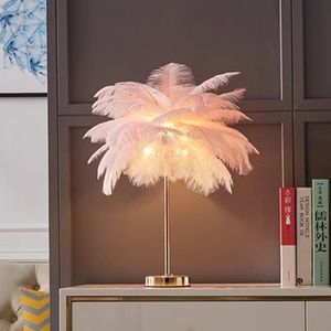 Lámpara de Pie Moderna de Diseño Nórdico <span class=keywords><strong>Helan</strong></span>, con Pantalla de Plumas de Avestruz, Regulable, Garantía de 2 Años - Product Image 4