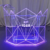 Ensemble de bar en acrylique éclairé par LED, design moderne avec lumières LED RGB pour bar à domicile et salle à manger