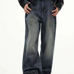 Manufacturer Selvedge Raw Denim Jeans Vintage Japanese Style Denim Jeans Mid Waist Straight <strong>Pants</strong> <strong>Army</strong> Green Selvedge Denim - Product Image 1