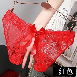 Women's lace panties, sexy, hot, charming, thin, seamless, breathable, cute <b>bow</b>, new open crotch briefs - Product Image 3