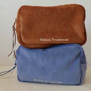 Travel Corduroy Printed Cosmetic <b>Bag</b> Cotton Soft Eco-friendly <b>Makeup</b> <b>Bags</b> Custom Logo Embroidery Toiletry <b>Bag</b> for Women Men - Product Image 3