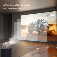 Projecteur mural portable Topleo, home cinéma intelligent Android 14, 1080p, extérieur, meilleur projecteur vidéo 4k, mini projecteur portable LED