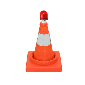 Barriera Stradale Retrattile di Emergenza in PVC, Cono Stradale Riflettente, Contenitore Pieghevole per Gelato, Segnalatore Luminoso per la Sicurezza del Parcheggio Auto - Product Image 1