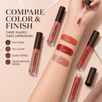 Gloss à lèvres repulpant aux peptides, naturel, longue tenue, waterproof et fini velours mat pour un look naturel, marque privée