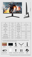 Moniteur de jeu pour PC KOORUI 24E4 24 pouces, FHD 1080P 165Hz, moniteur Esport pour joueur, VA LED DP compatible VESA, inclinaison réglable