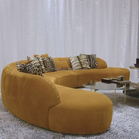High-End Modular Schnitts ofa Designer Modernes Velvet Moon Curved Sofa Italienisches Custom Indoor Wohnzimmer Ecke Soft Sofa