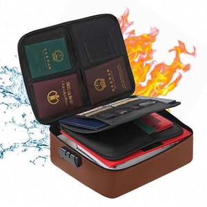 Water Resistant Fire Safe 3-layer Zipper Closure Office Home Large Storage Case <b>File</b> Organizer Fireproof <b>Document</b> Bag With Lock - Product Image 1