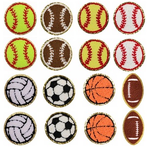 In Stock Football Basketball Football Baseball Chenille Embroidered Iron on Patches for Clothing - Product Image 2