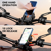Kewig Support de téléphone pour vélo Rotation à 360 ° Support de téléphone universel pour moto Support de téléphone portable anti-vibration pour vélo 5.5-6.8 pouces