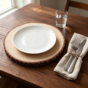 Fette di <span class=keywords><strong>Legno</strong></span> Naturale Rotonde <span class=keywords><strong>con</strong></span> Bordo Naturale per Artigianato Fai-da-Te, Decorazioni per Matrimoni e Centrotavola - Product Image 4