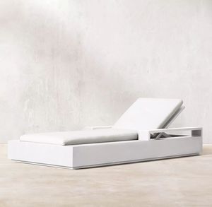 Tumbonas de Aluminio Blancas para Exteriores, Diseño Nuevo, Camas de Día para Piscina, Tumbonas para Tomar el Sol con Sombrilla - Product Image 3