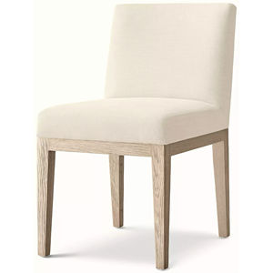 Chaise <span class=keywords><strong>de</strong></span> salle à manger <span class=keywords><strong>Morgan</strong></span> en tissu, taille personnalisable, chaise <span class=keywords><strong>de</strong></span> luxe - Chaise <span class=keywords><strong>de</strong></span> jardin en bois blanc confortable pour la maison, le salon - Product Image 1