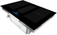 Table de cuisson à induction intelligente à 2 zones flexibles de 77cm avec extracteur électrique en céramique vitro à 4 brûleurs pour usage domestique